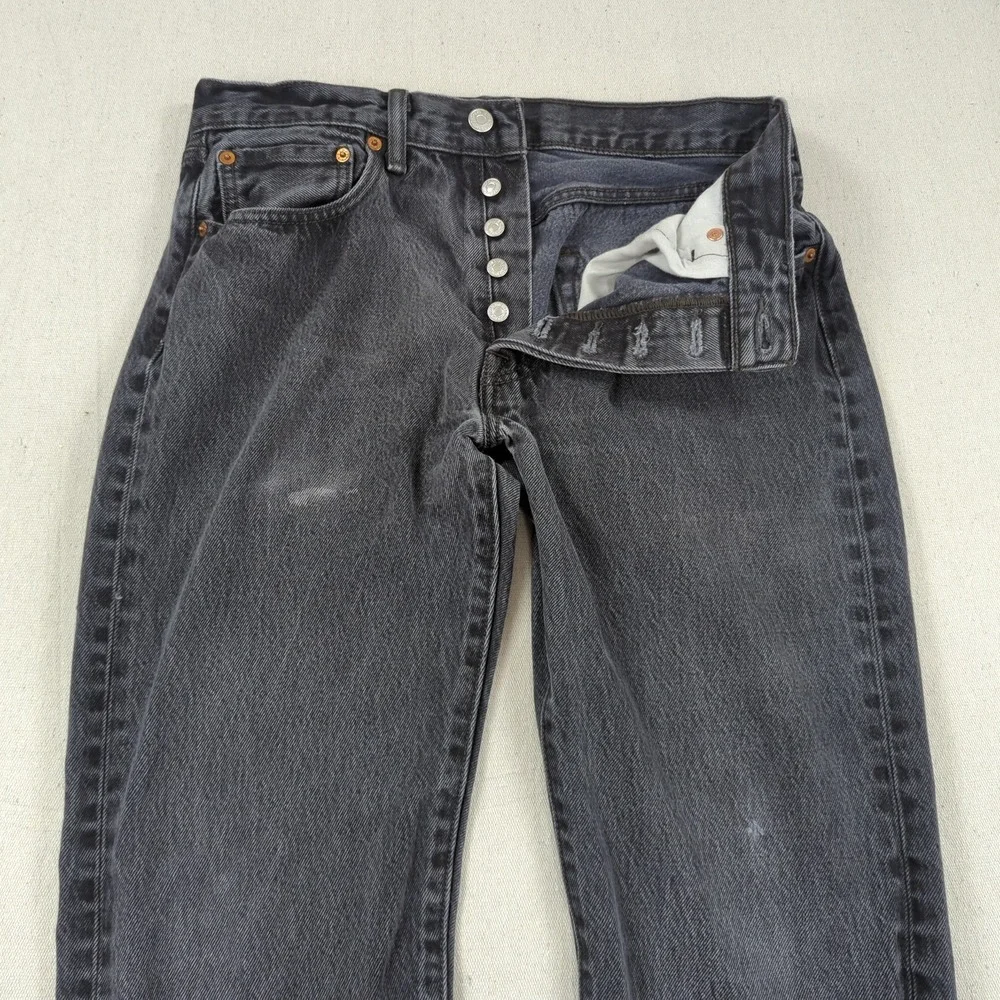 Levis 501 Jeans Mens 33x32* Black Button Fly Western Classic American Distressed
